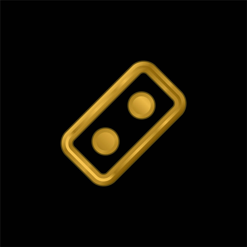 Blok pozłacany metaliczna ikona lub wektor logo - Wektor, obraz
