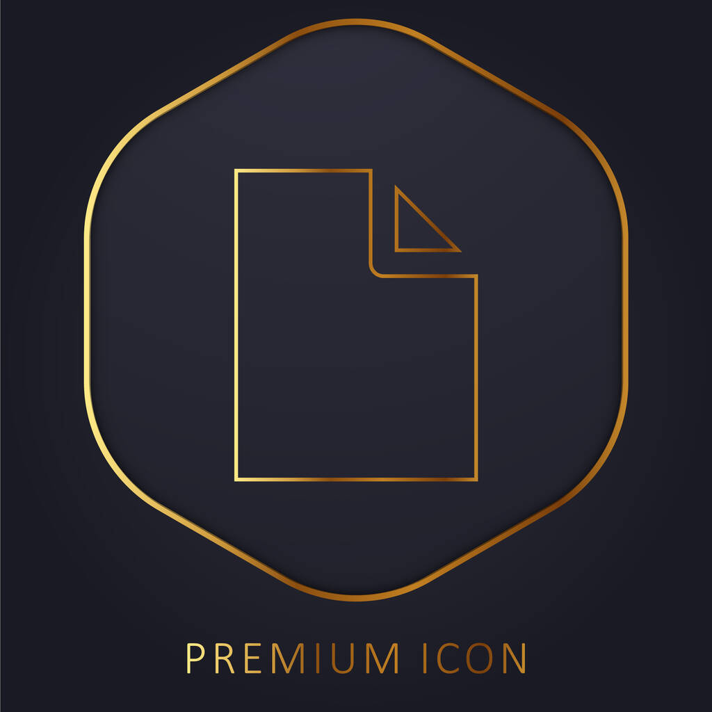 Documento en blanco logotipo o icono premium de línea dorada - Vector, imagen