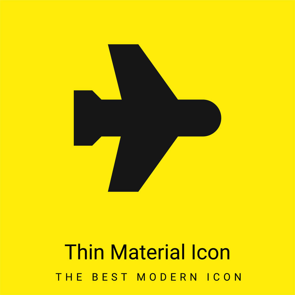 Lentokone tila minimaalinen kirkkaan keltainen materiaali kuvake - Vektori, kuva