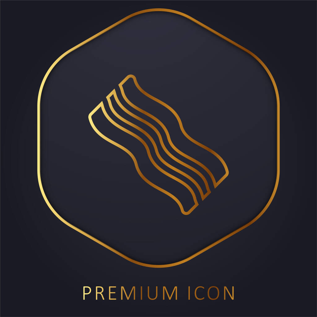 Bacon golden line premium logo or icon - Vector, Image