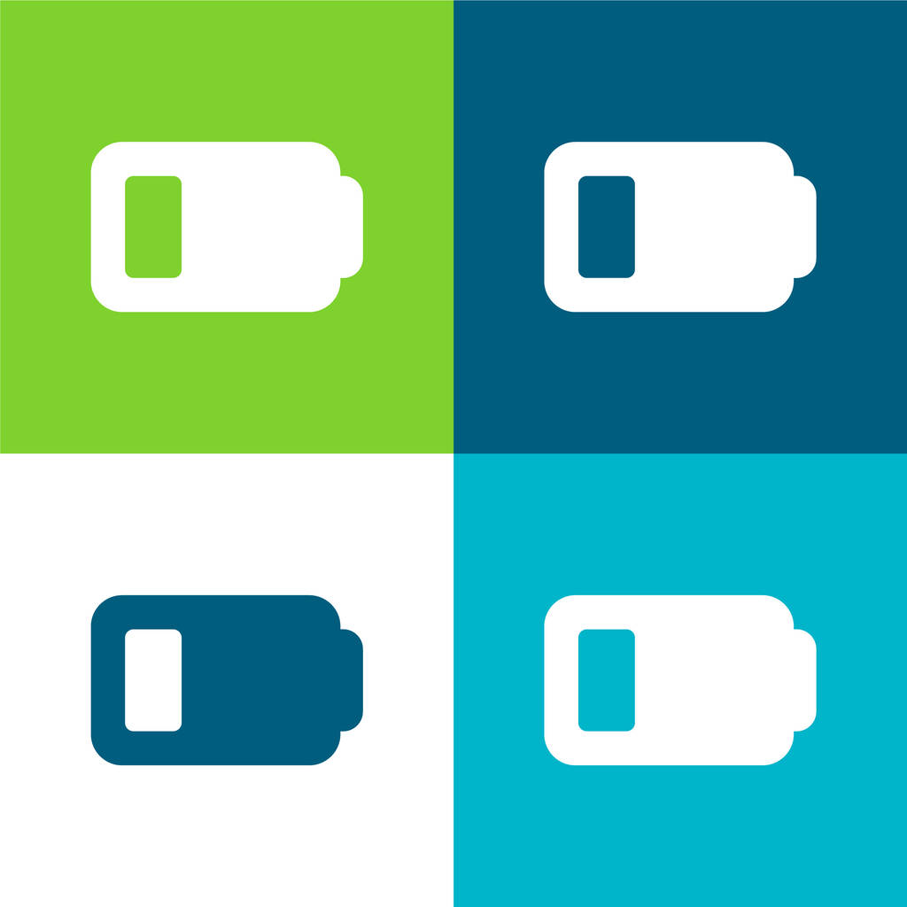 Estado de la batería Conjunto de iconos mínimo de cuatro colores - Vector, imagen