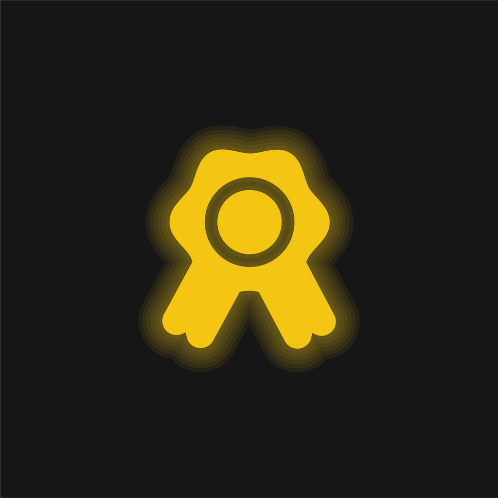 Odznak se žlutou žhnoucí neonovou ikonou - Vektor, obrázek