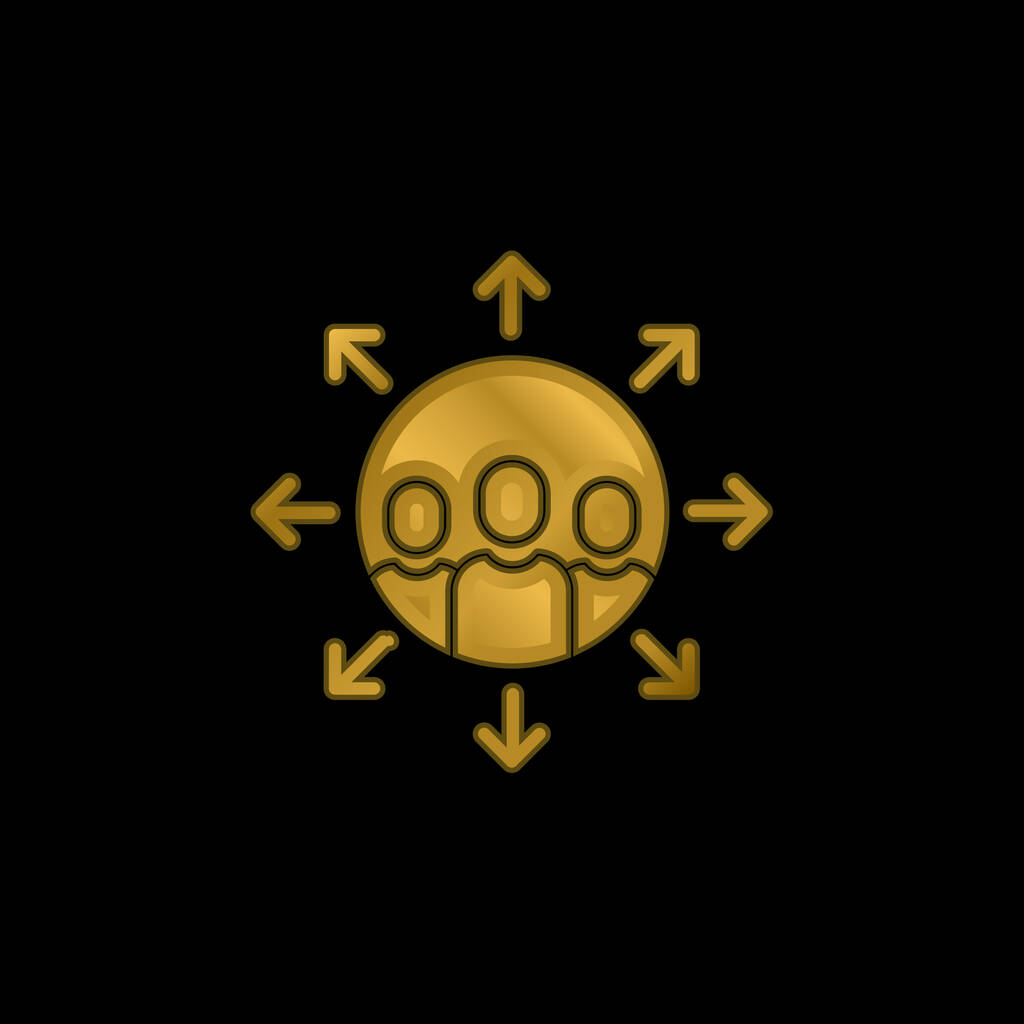 Powiązany złoty metaliczny wektor ikony lub logo - Wektor, obraz