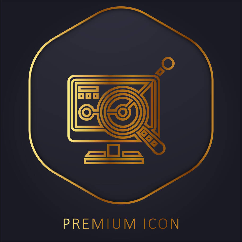Analista linea dorata logo premium o icona - Vettoriali, immagini
