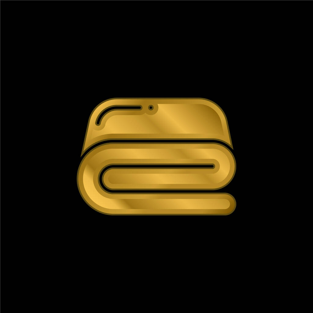 Sábanas chapado en oro icono metálico o logo vector - Vector, imagen