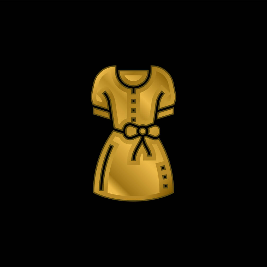 Blusa chapado en oro icono metálico o logo vector - Vector, imagen