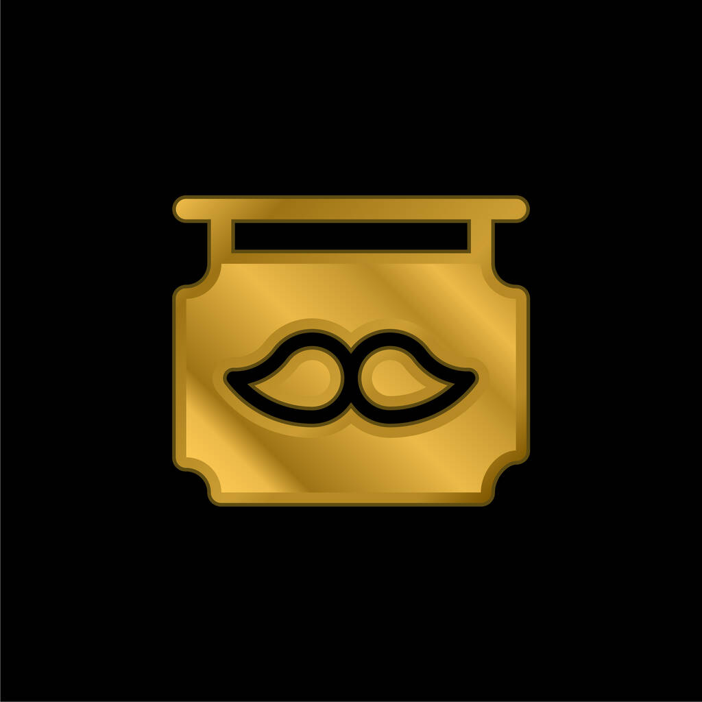 Fryzjer Sklep złoty metaliczny ikona lub wektor logo - Wektor, obraz