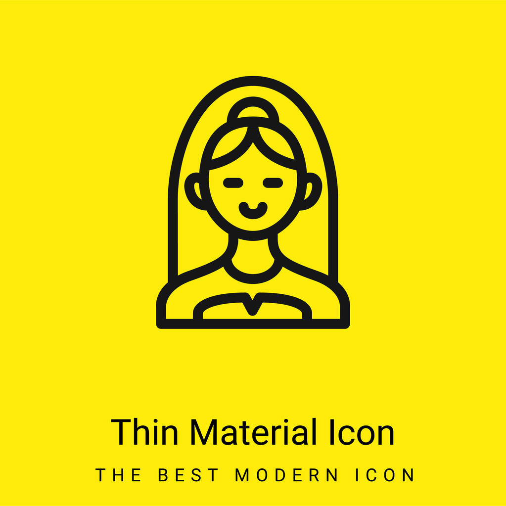 Bride Bust minimal bright yellow material icon - Vector, Image