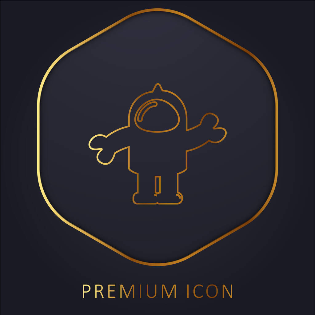 Costume astronaute ligne d'or logo premium ou icône - Vecteur, image