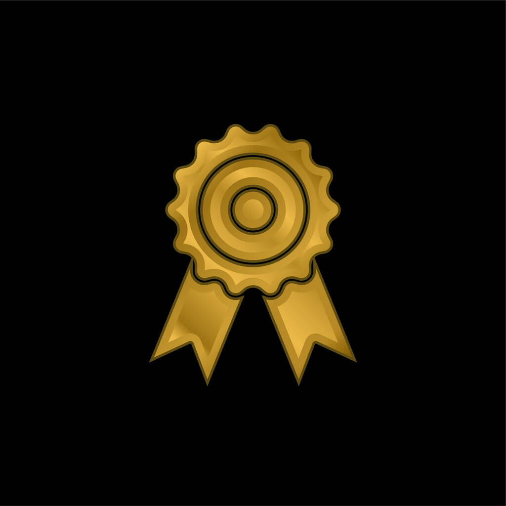 Premio chapado en oro icono metálico o logo vector - Vector, imagen