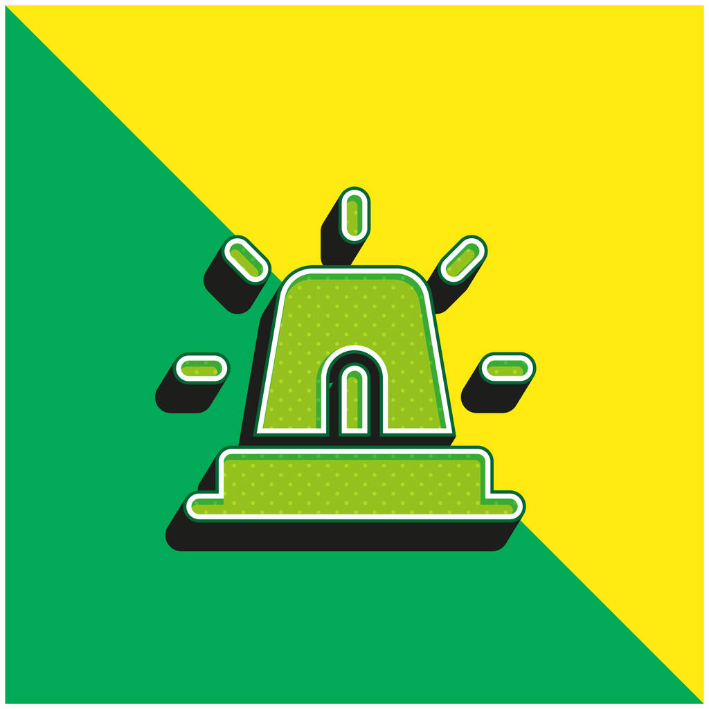 Allarme Logo icona vettoriale 3D moderna verde e gialla - Vettoriali, immagini