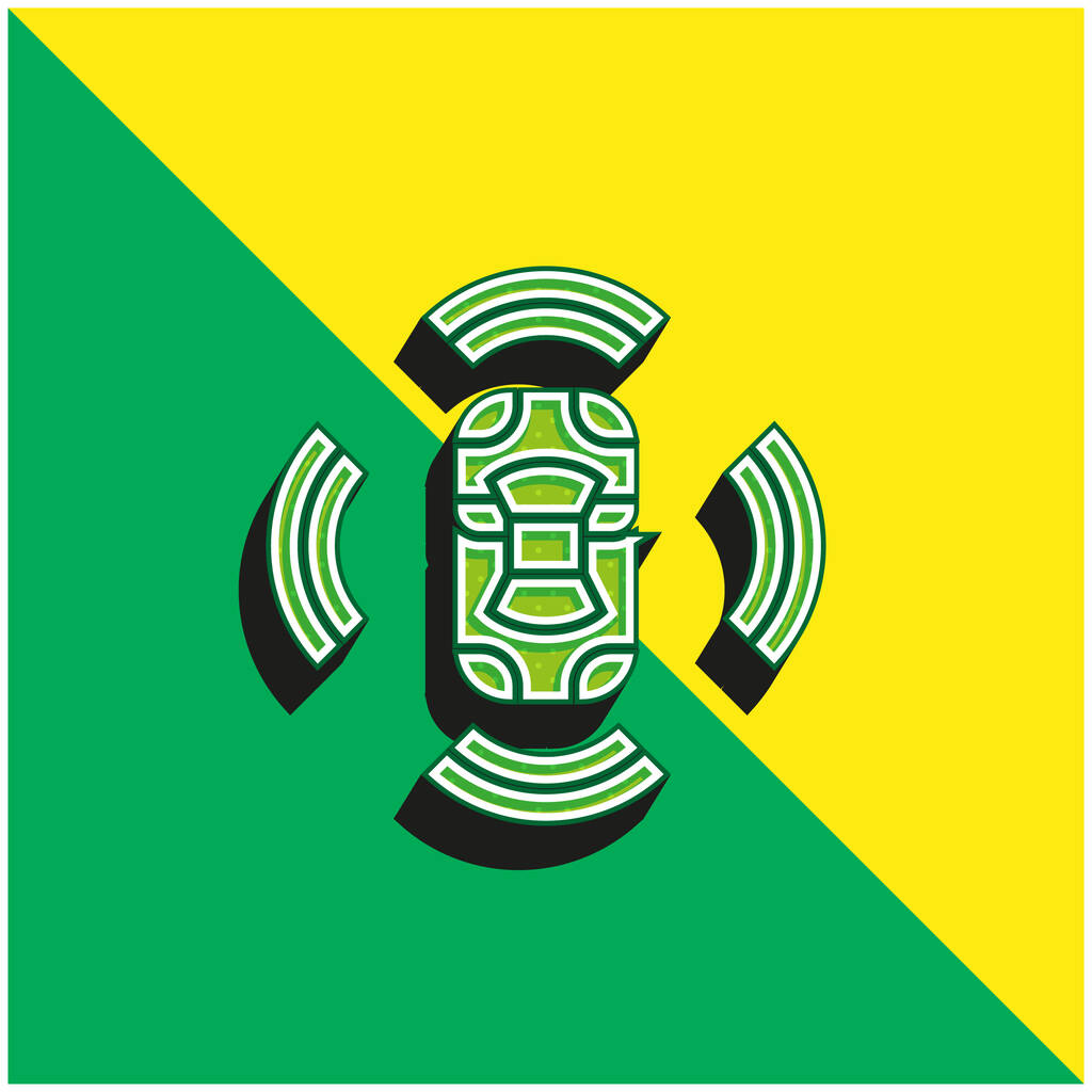 3d Sensor verde y amarillo moderno vector 3d icono logotipo - Vector, imagen
