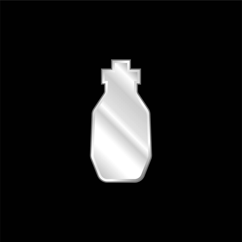 Botella plateado icono metálico - Vector, imagen