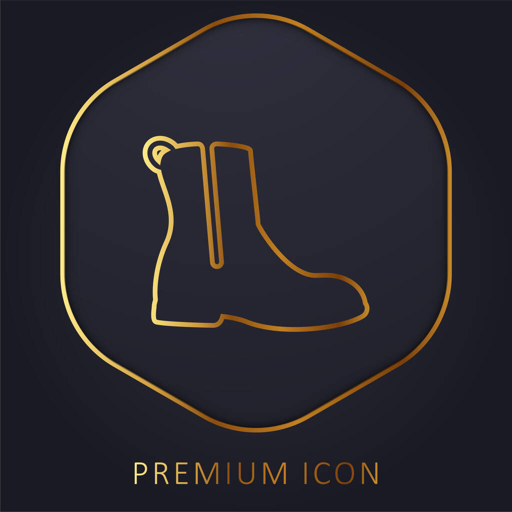 Stivale con cerniera linea dorata logo premium o icona - Vettoriali, immagini