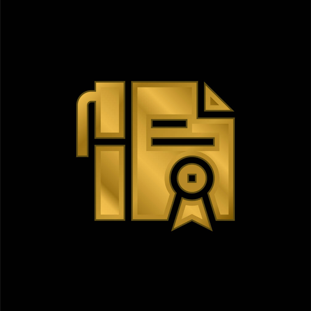 Adozione oro placcato icona metallica o logo vettore - Vettoriali, immagini