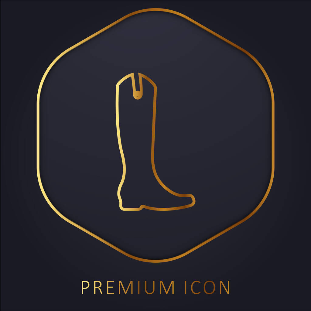 Bota alta y negra línea dorada logotipo premium o icono - Vector, imagen