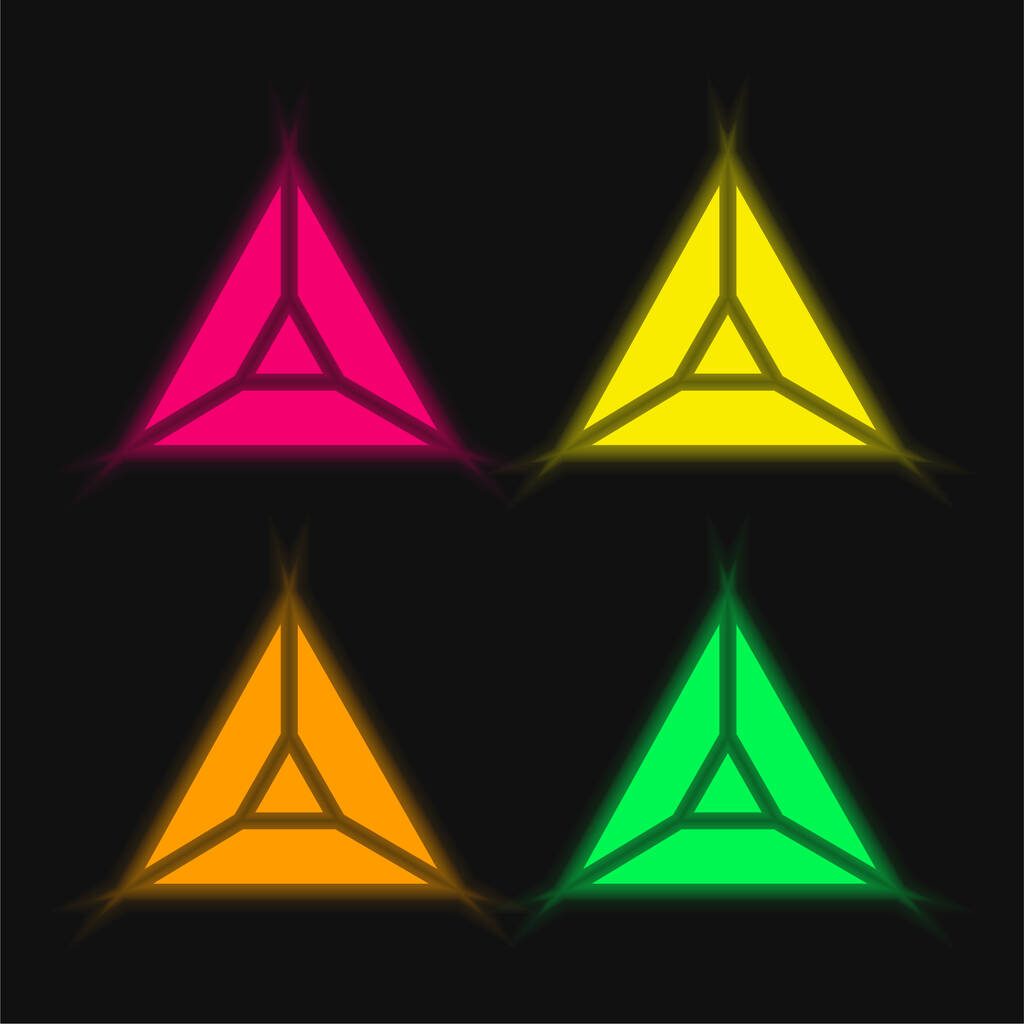 Amethyst vier Farben leuchtenden Neon-Vektor-Symbol - Vektor, Bild