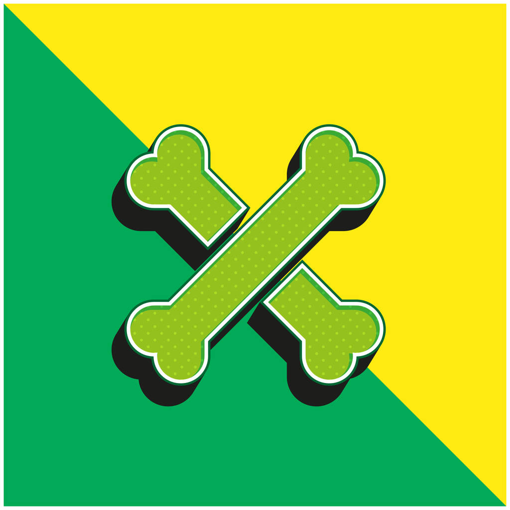 Huesos Verde y amarillo moderno logotipo icono del vector 3d - Vector, Imagen