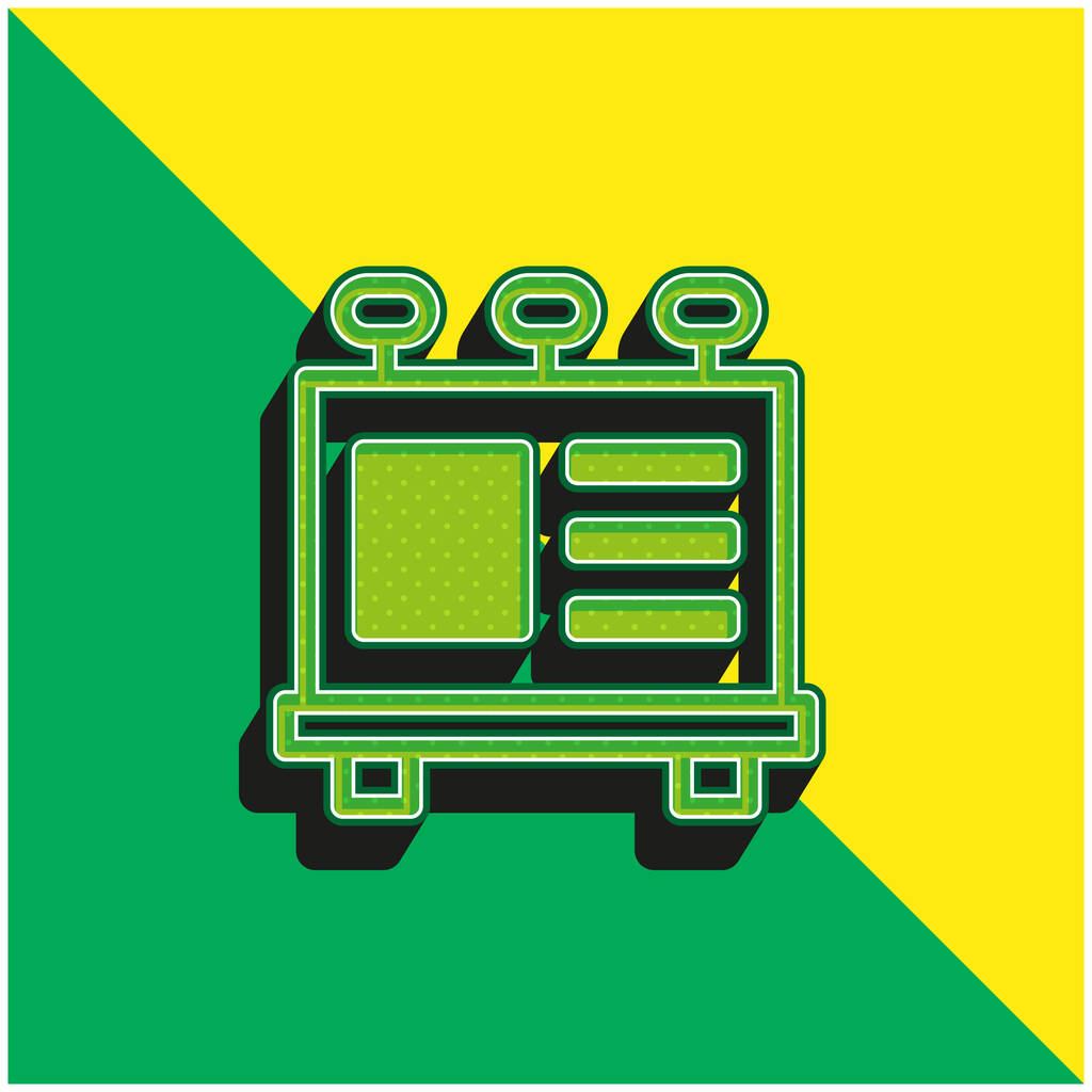 Billboard Groen en geel modern 3D vector icoon logo - Vector, afbeelding
