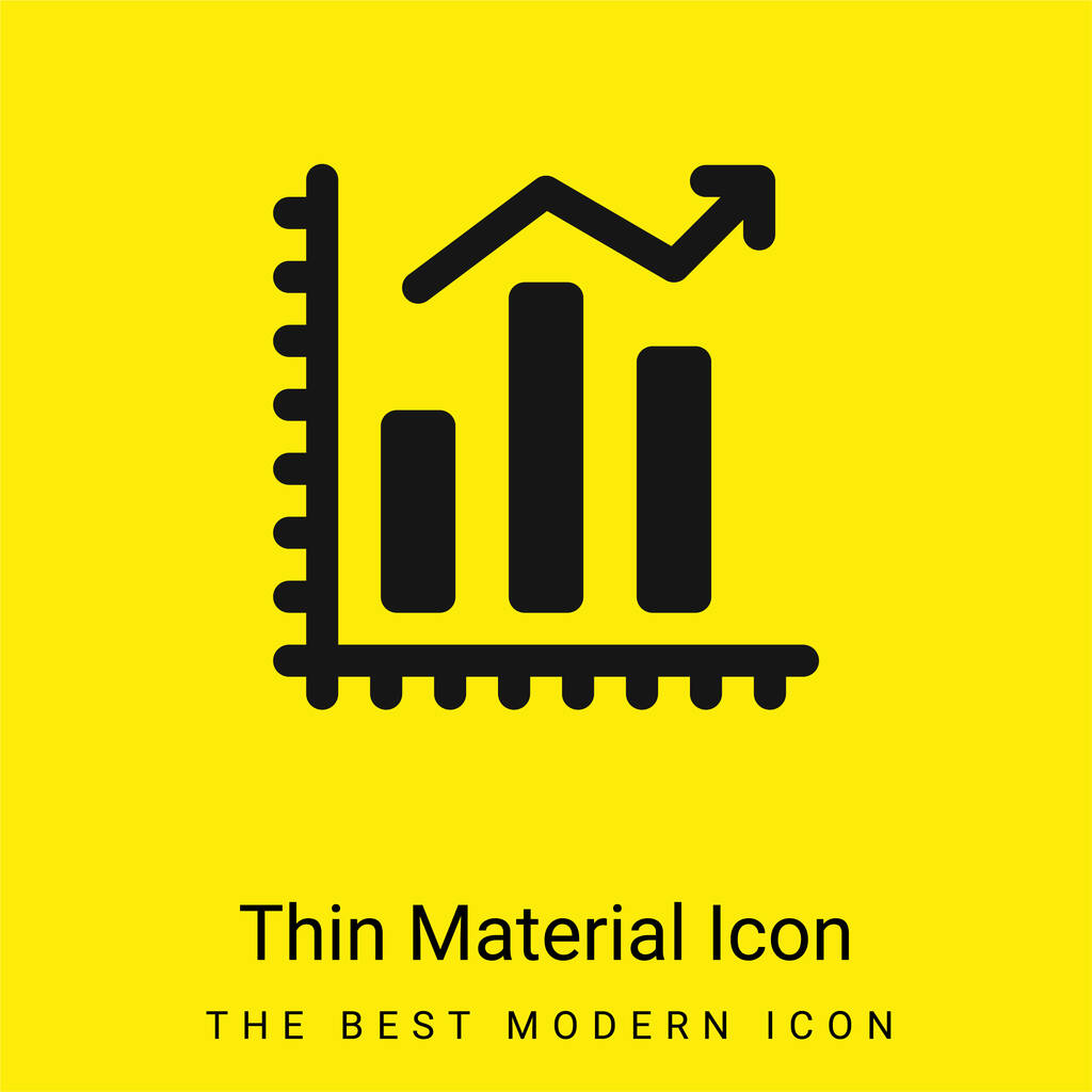 Bar Chart minimaalinen kirkkaan keltainen materiaali kuvake - Vektori, kuva