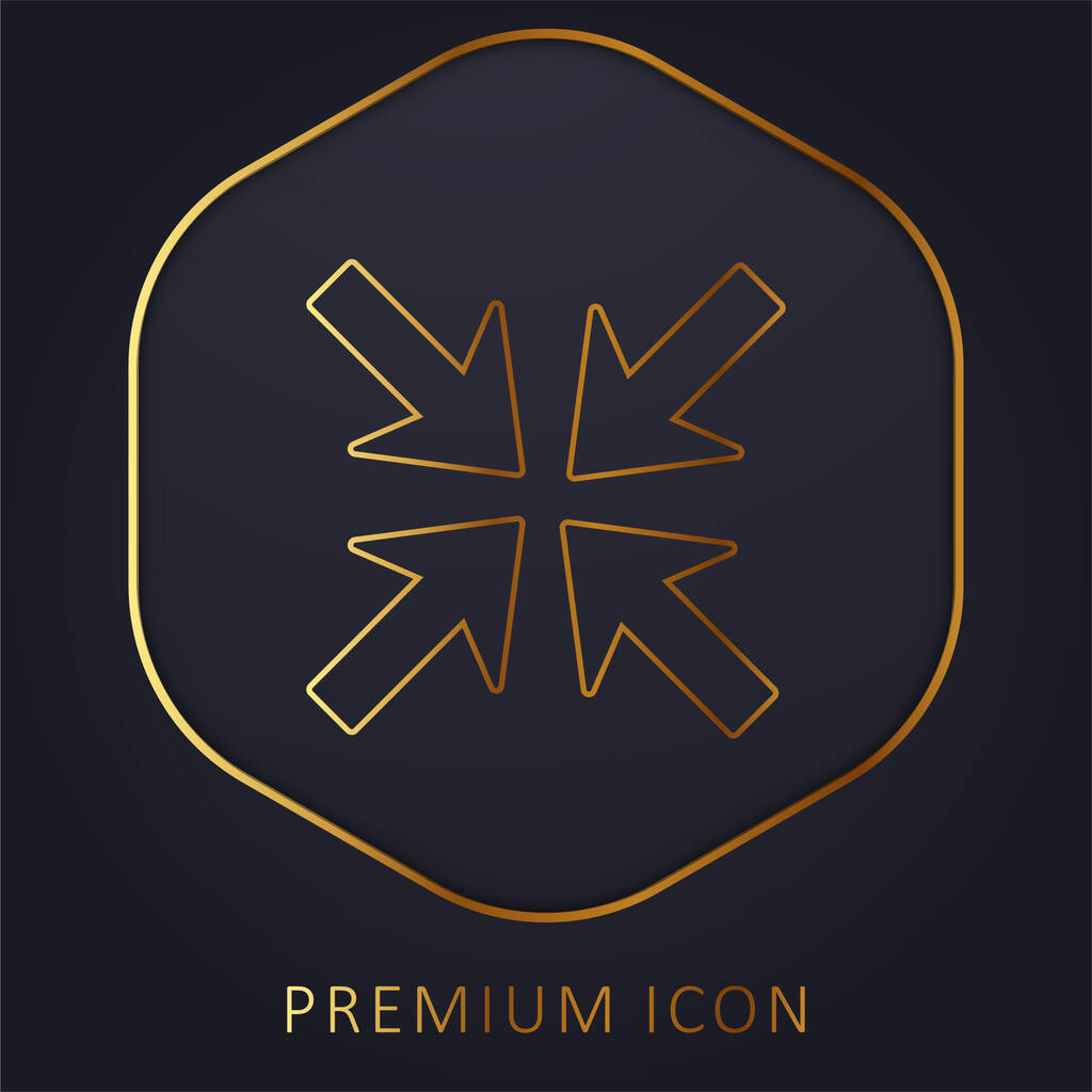 Flecha Únete a la línea dorada logotipo premium o icono - Vector, Imagen