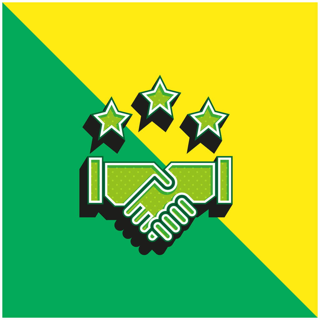 Anlaşma yeşil ve sarı modern 3d vektör simgesi logosu - Vektör, Görsel