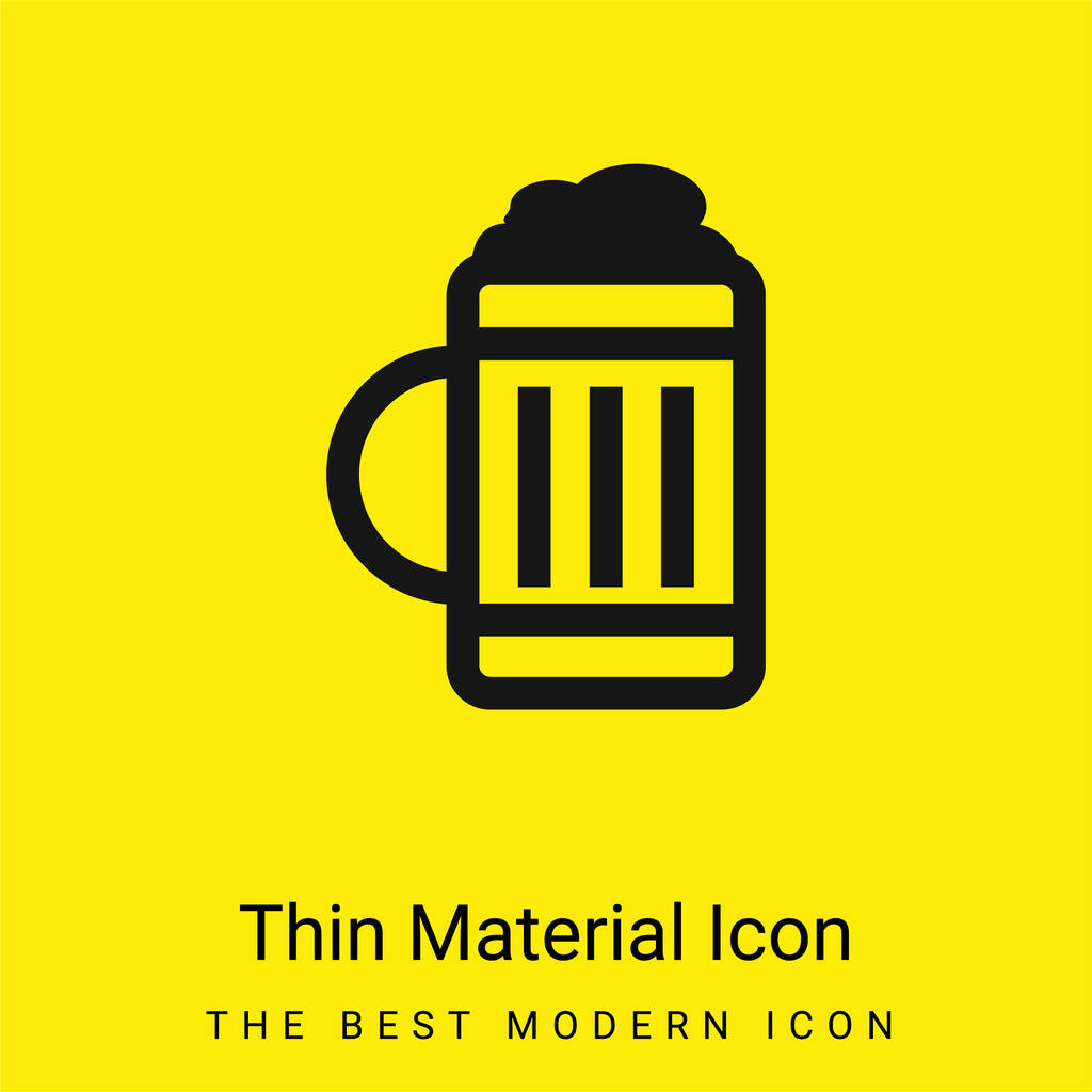Pivní sklenice minimální jasně žlutý materiál ikona - Vektor, obrázek