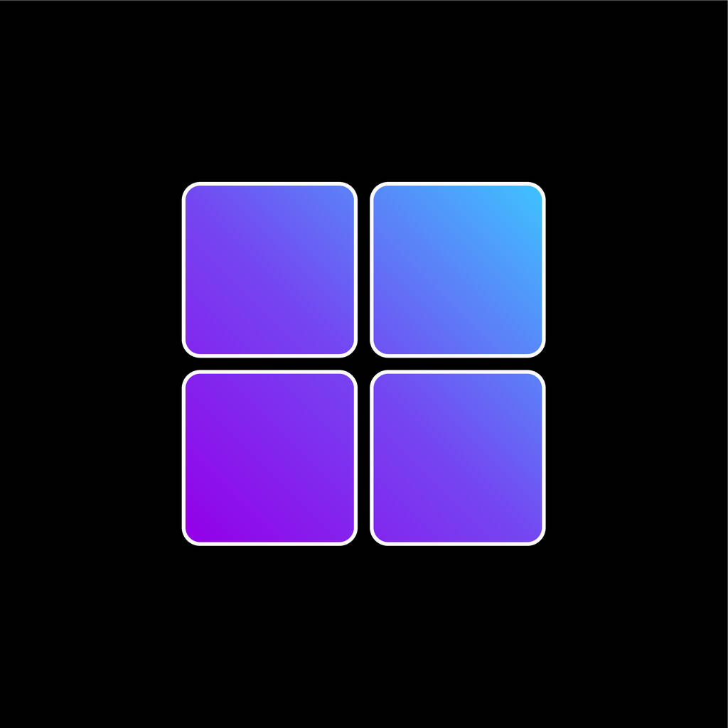 4 Kerek négyzetek kék gradiens vektor ikon - Vektor, kép