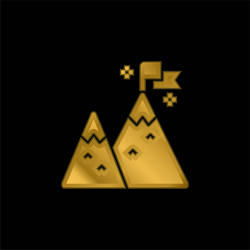 Logro chapado en oro icono metálico o logotipo vector - Vector, Imagen