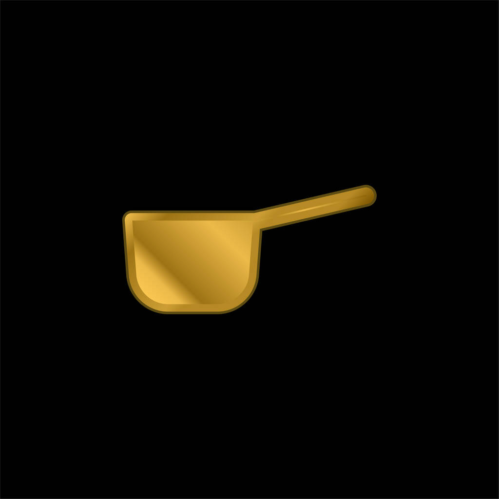 Big Saucepan gold plated metalic icon or logo vector - Vector, Image