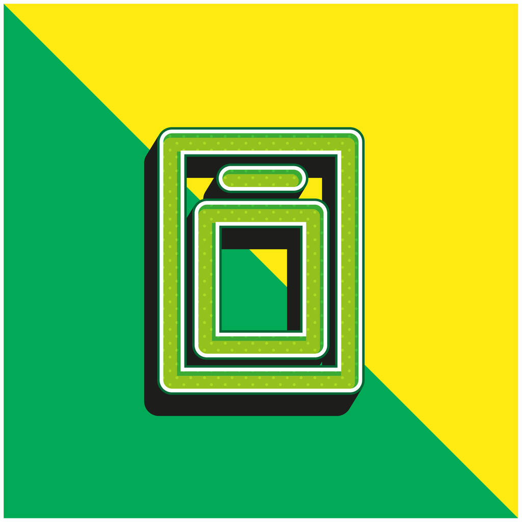 Board Grünes und gelbes modernes 3D-Vektor-Symbol-Logo - Vektor, Bild