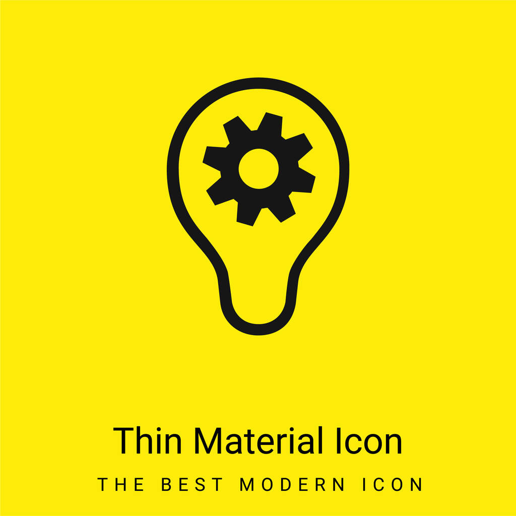 Brainstorming icona materiale giallo brillante minimo - Vettoriali, immagini