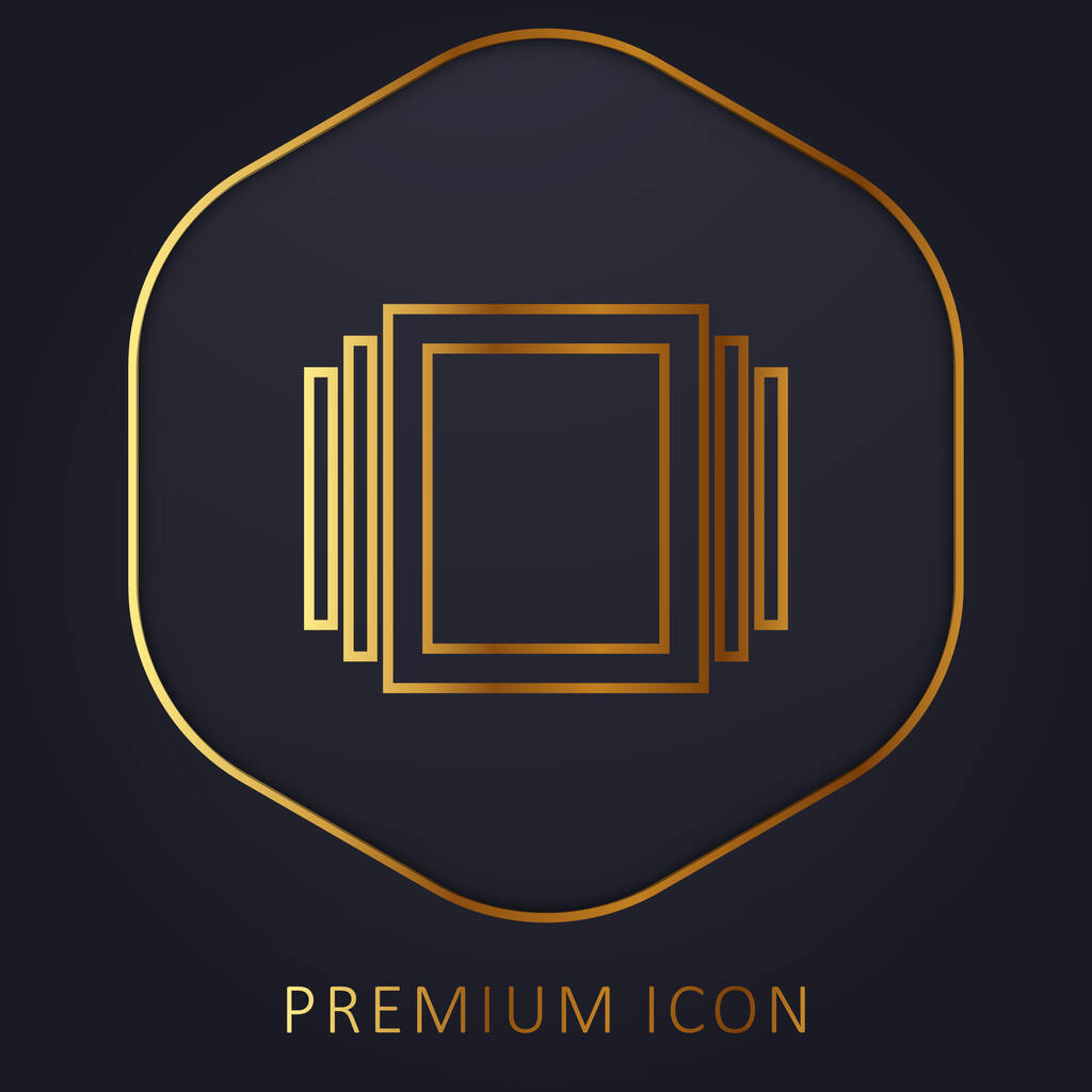 Альбомы золотой линии премиум логотип или значок - Вектор,изображение