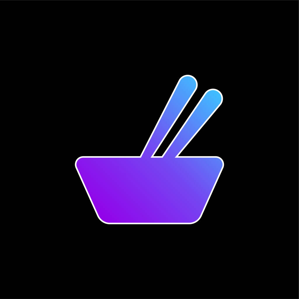Bowl And Chopsticks blue gradient vector icon - Vector, Image