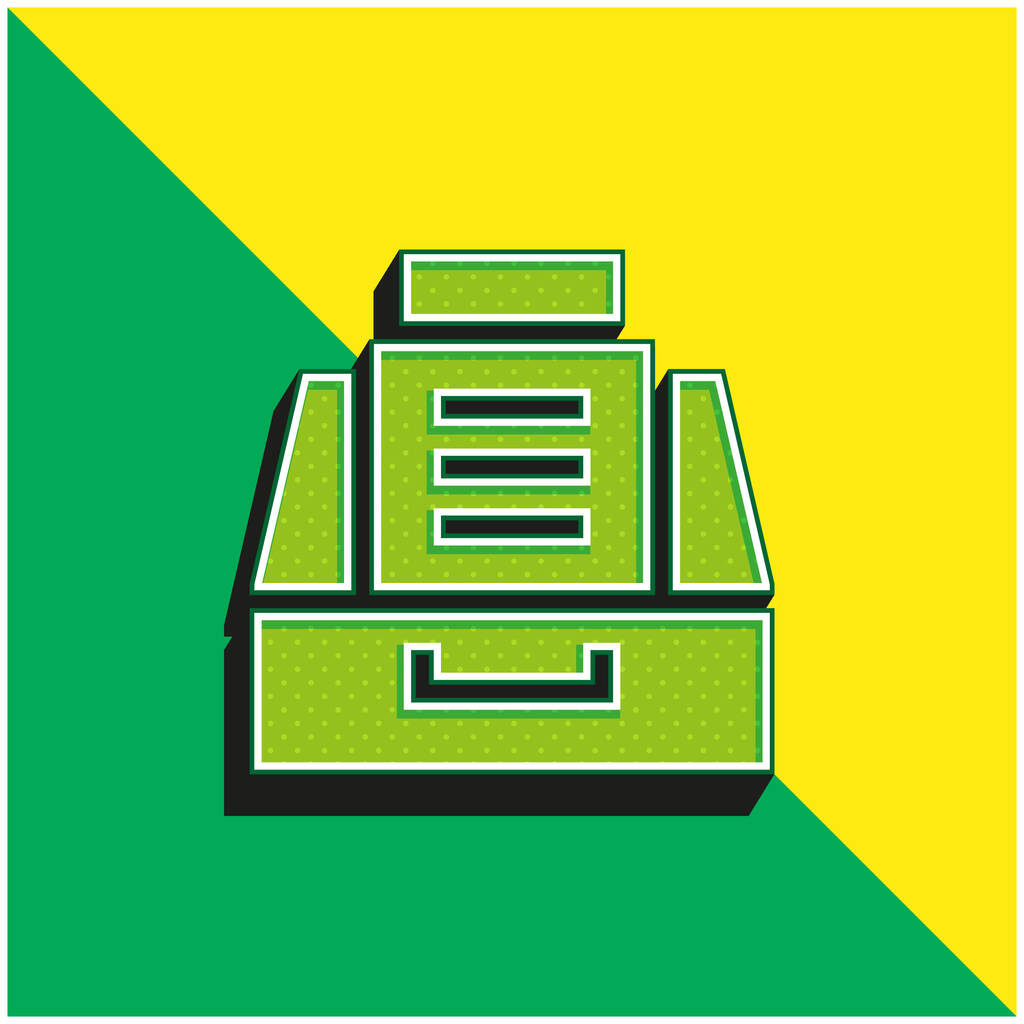 Archive Green and yellow modern 3d vector icon logo - Vector, Image