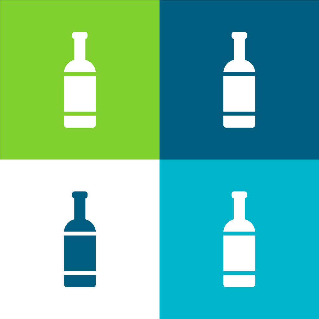 Bottiglia Flat quattro set icona minimale di colore - Vettoriali, immagini