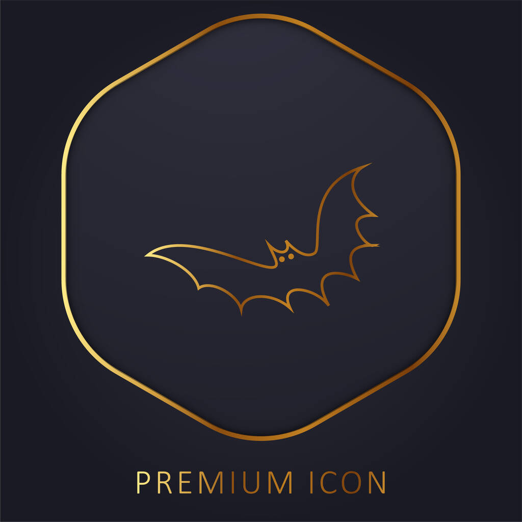 Fledermaus Golden Line Premium-Logo oder Symbol - Vektor, Bild