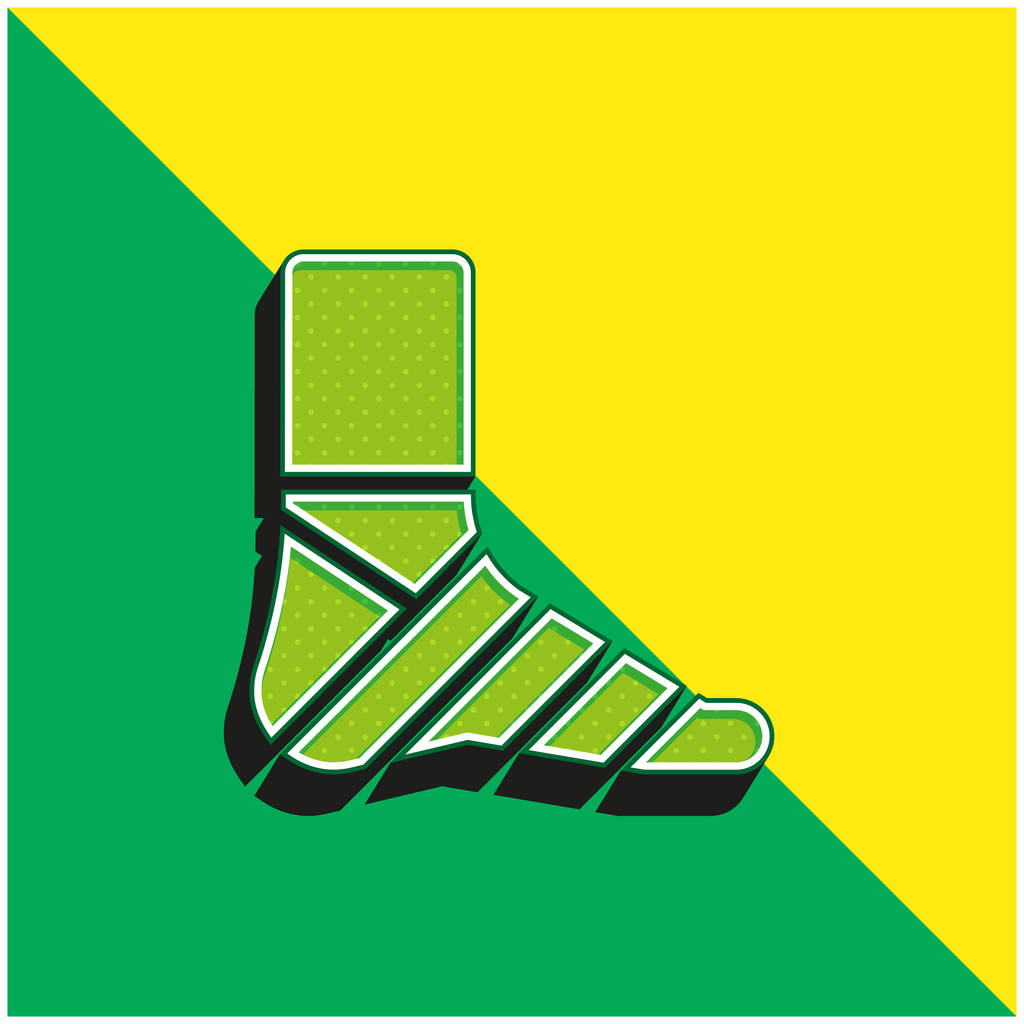 Bandage Πράσινο και κίτρινο σύγχρονο 3d διάνυσμα εικονίδιο λογότυπο - Διάνυσμα, εικόνα