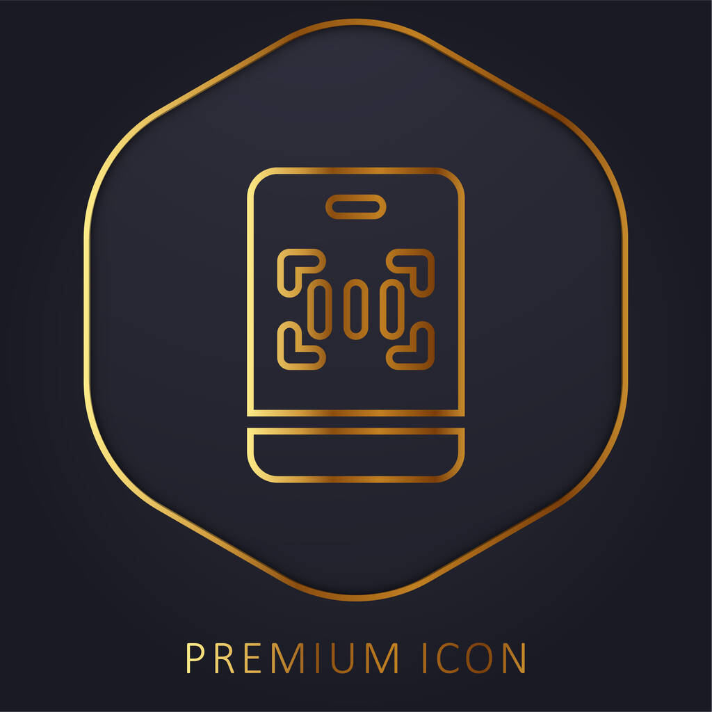 Código de barras linha dourada logotipo premium ou ícone - Vetor, imagem