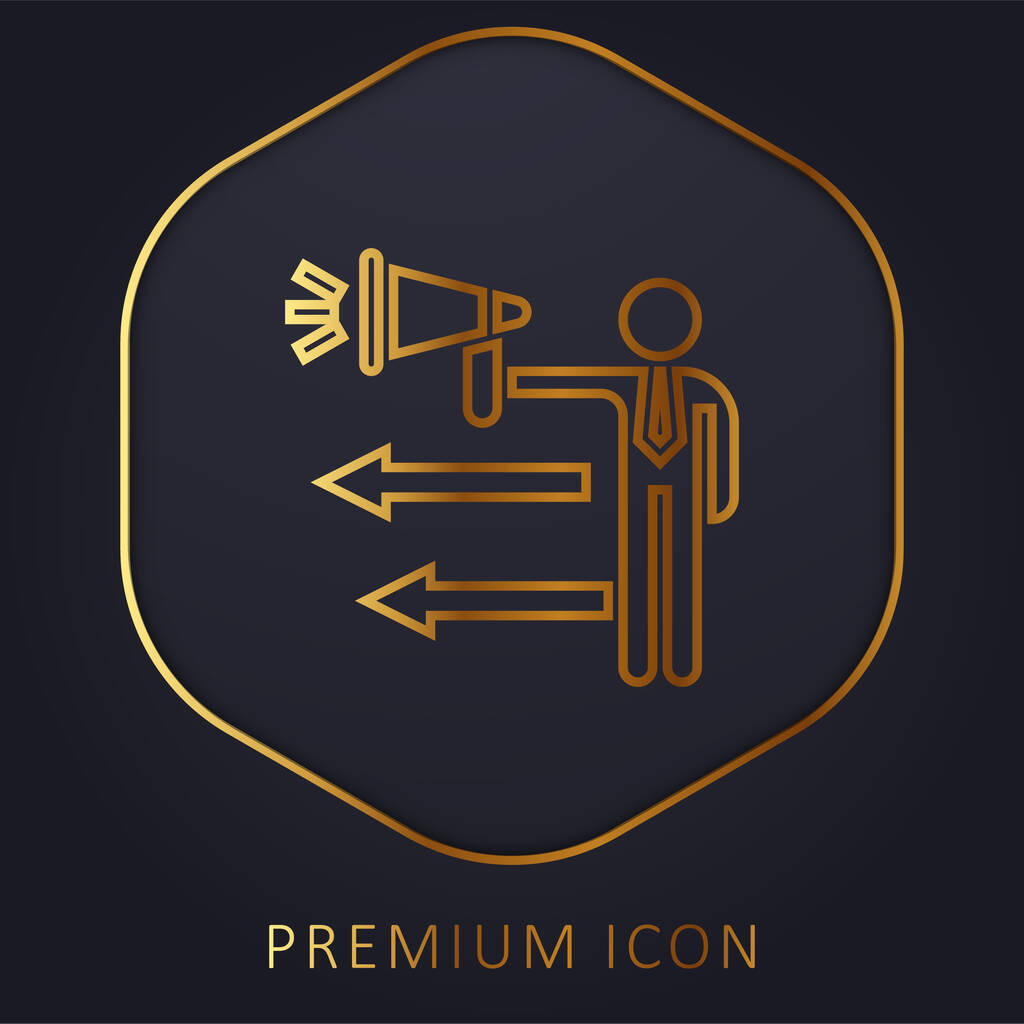 Объявление золотой линии премиум логотип или значок - Вектор,изображение