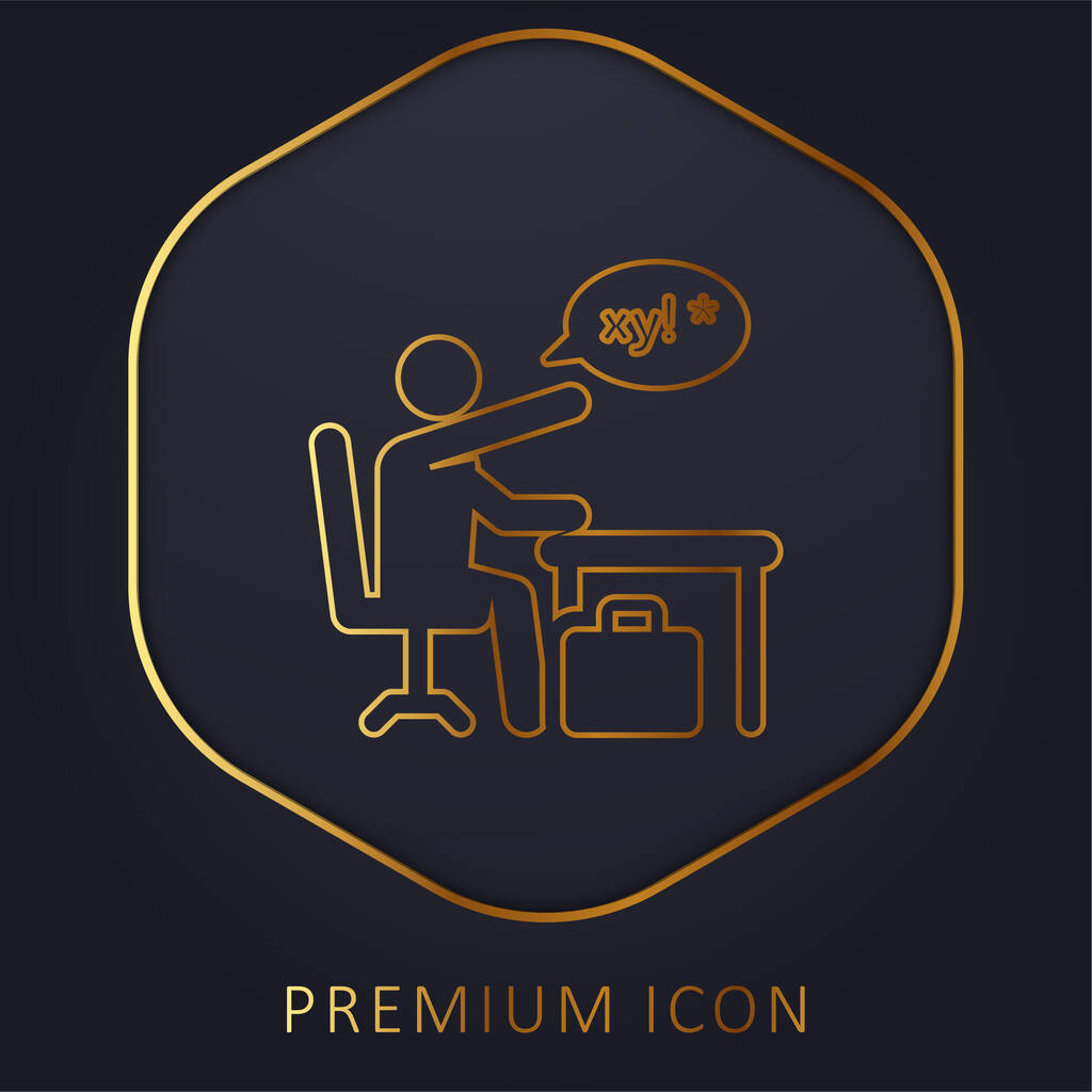 Zły Złota linia logo premium lub ikona - Wektor, obraz