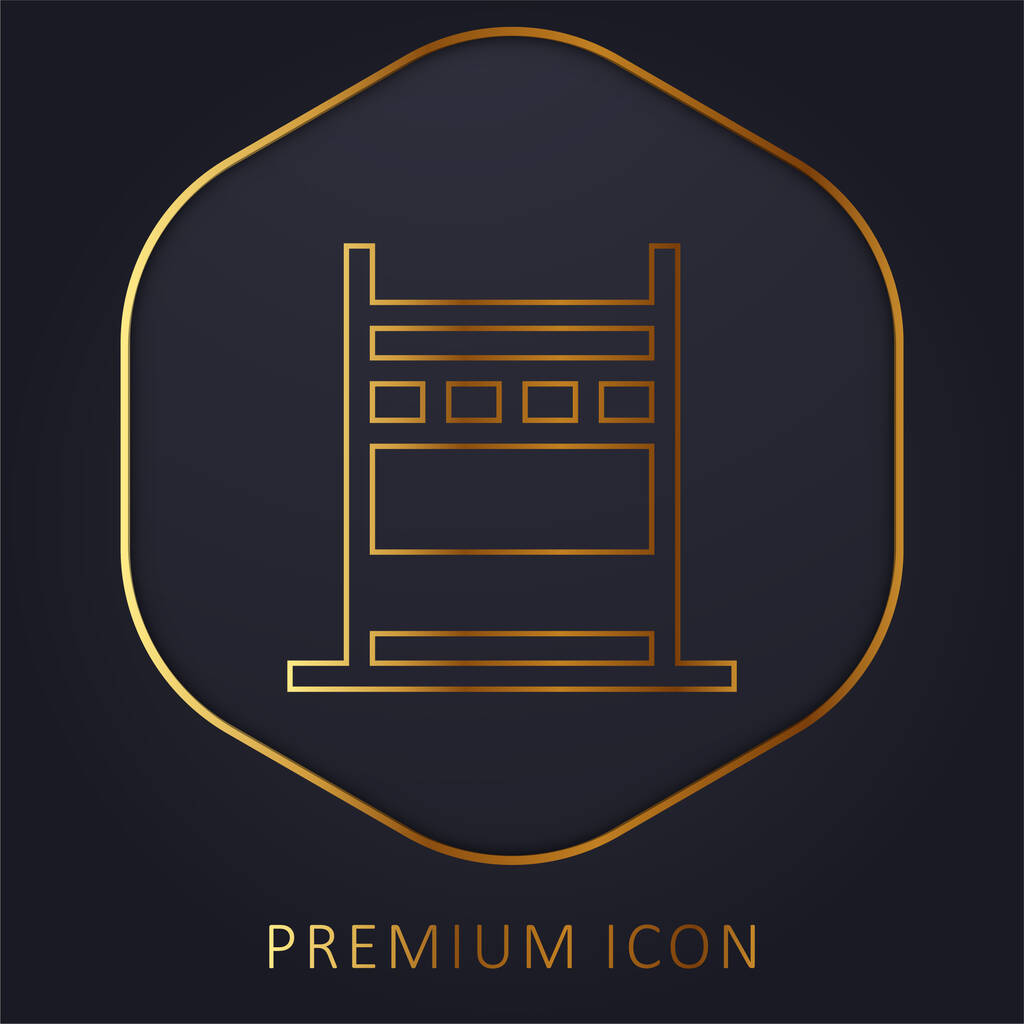 Bridge golden line premium logo or icon - Vector, Image