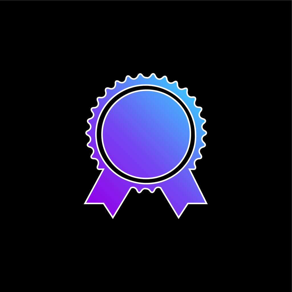 Award Badge Of Circular Shape met lintstaarten blauw gradiënt vector pictogram - Vector, afbeelding