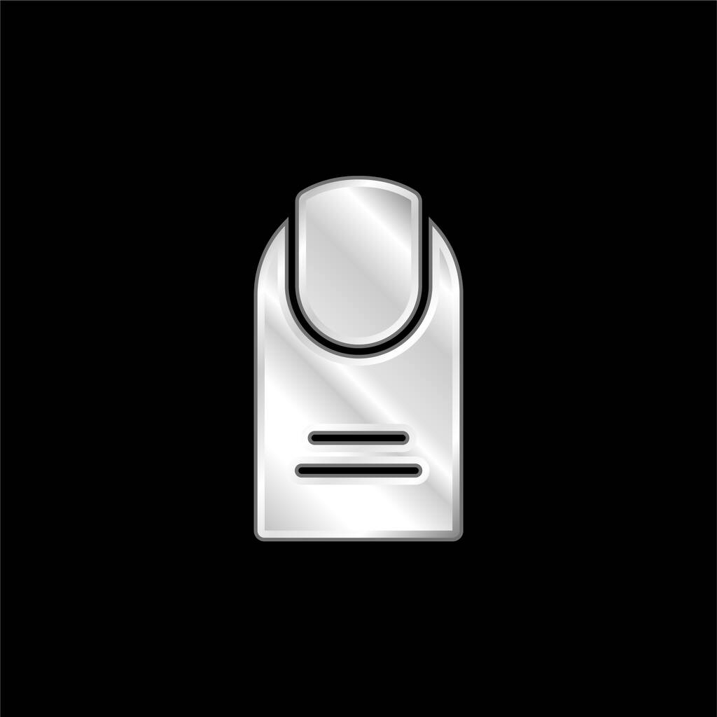 Gran dedo plateado icono metálico - Vector, Imagen