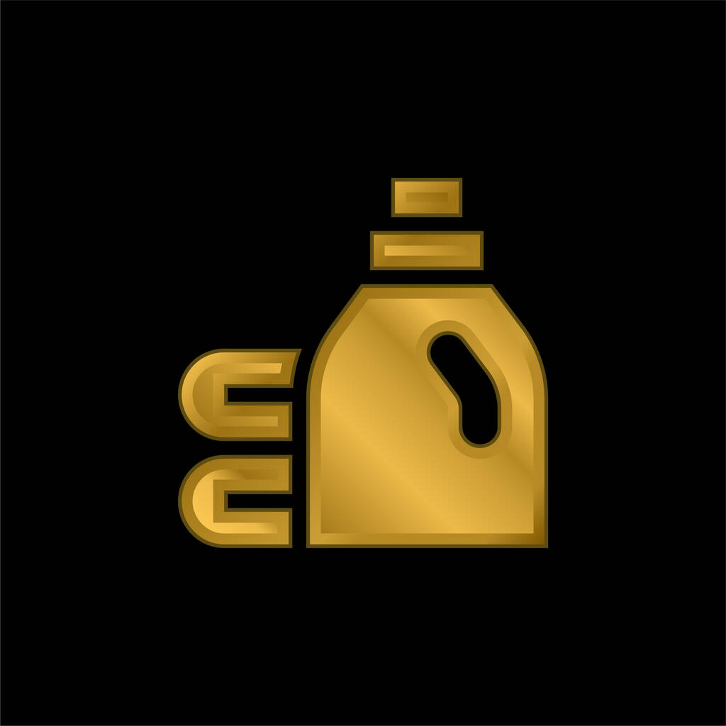 Bleach gold plated metalic icon or logo vector - Vector, Image