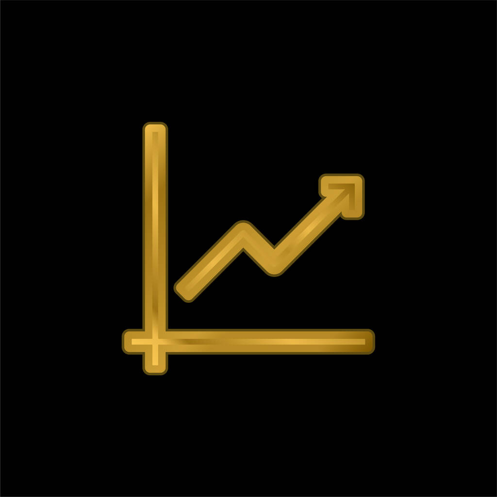 Grafico delle frecce oro placcato icona metallica o logo vettoriale - Vettoriali, immagini