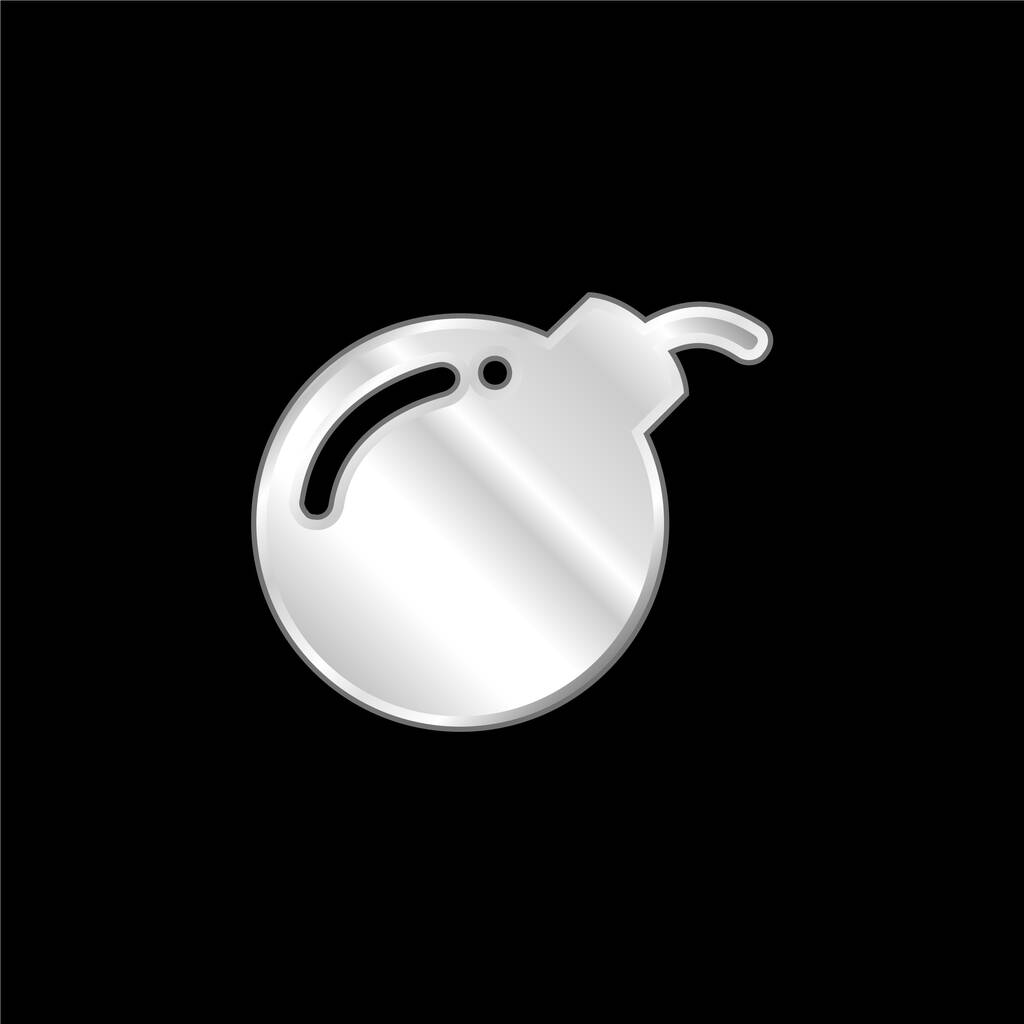 Bomba Antivírus Veszély Szimbólum ezüst bevonatú fémes ikon - Vektor, kép