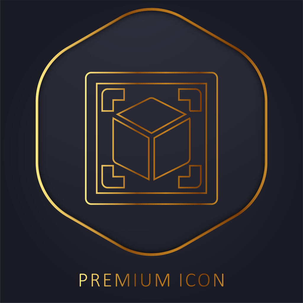 3ds złotej linii logo premium lub ikona - Wektor, obraz