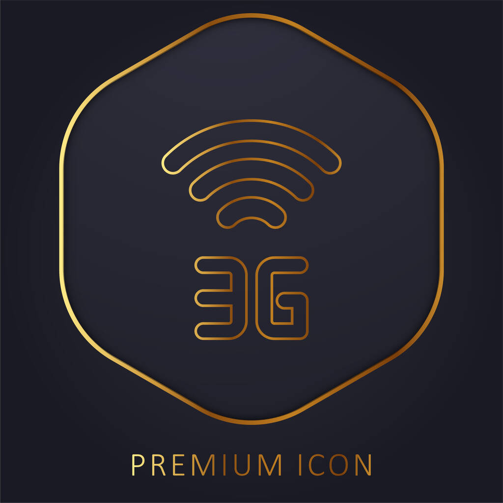 3g linha dourada logotipo premium ou ícone - Vetor, Imagem