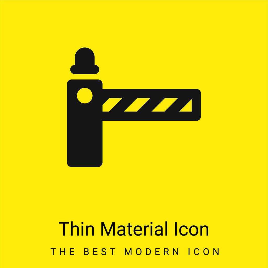 Barrier minimal bright yellow material icon - Vector, Image